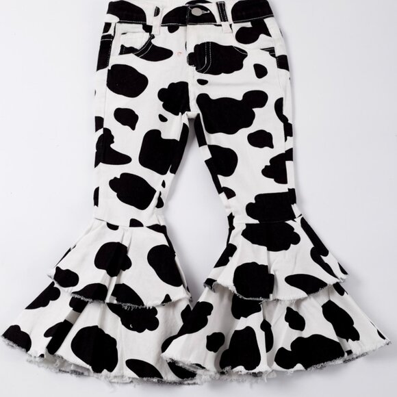 Cow Print Kids Pants - Picture 1 of 1